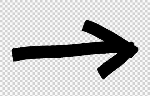 Black thick arrow brush stroke icon isolated Illustrazione stock
