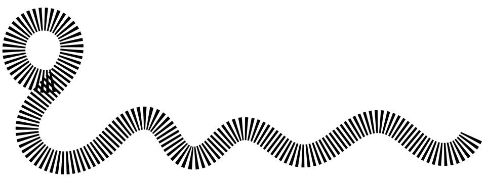 Black thick curved line with loop, abstract wavy stroke, minimalist geometr.. 스톡 일러스트