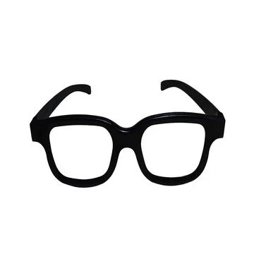 Black Thick Frame Nerd Glasses 스톡 사진
