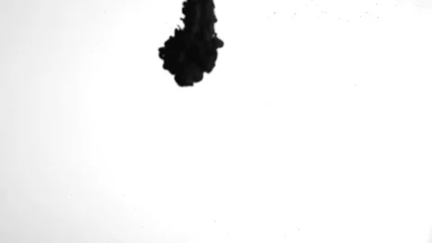 Black thick paint dissolves in clear water. background Video stock 82167263