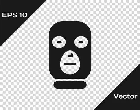 Black Thief mask icon isolated on transparent background. Bandit mask, crimin Stock Illustration