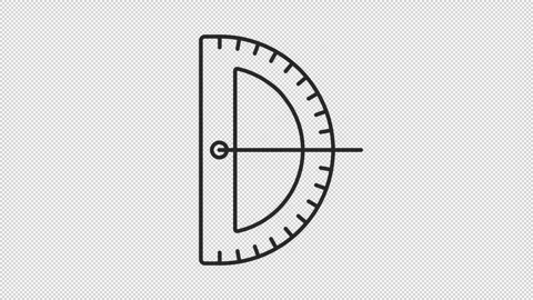 Black thin line animation of protractor icon Video stock 269138157