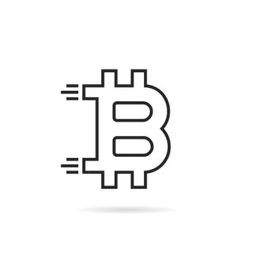 Black thin line bitcoin icon like crypto currency Stock Illustration