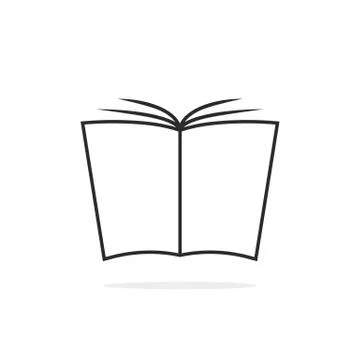 Black thin line book logo Stock Illustration