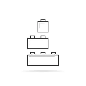 Black thin line building toy logo Ilustración de archivo