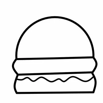 Black thin line Burger Icon Illustrazione stock
