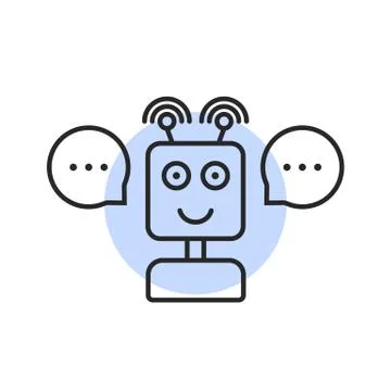 Black thin line chatbot logo like support Stock Illustration
