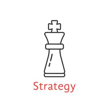 Black thin line chess king Stock Illustration