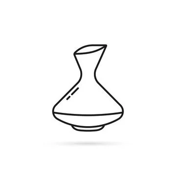 Black thin line decanter icon Stock Illustration
