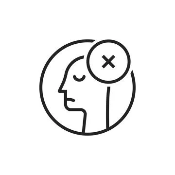 Black thin line dismissal round logo Stock Illustration