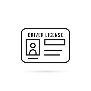 Black thin line driver license icon Stock Illustration