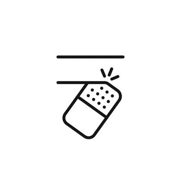 Black thin line eraser icon Stock Illustration