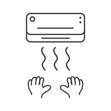 Black thin line hand dryer icon Stock Illustration