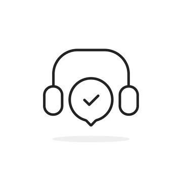 Black thin line headset like callcenter Stock Illustration