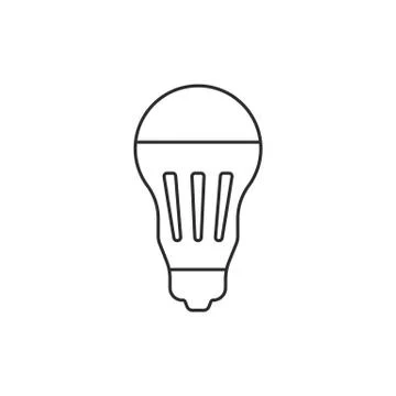 Black thin line led bulb icon Stock Illustration
