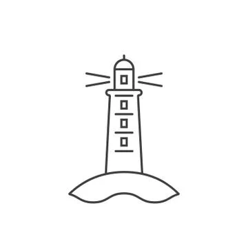 Black thin line lighthouse icon Stock Illustration
