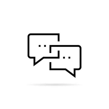 Black thin line online chat bubble icon Stock Illustration