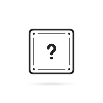 Black thin line question box 스톡 일러스트