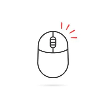 Black thin line right click icon Stock Illustration