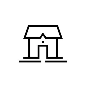 Black thin line simple house icon Stock Illustration