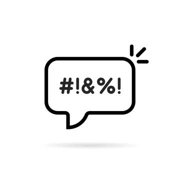 Black thin line swear bubble icon Stock Illustration