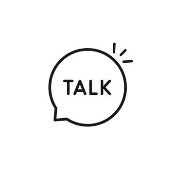 Black thin line talk word bubble Stock Illustration
