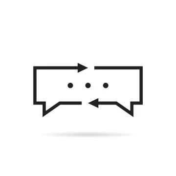Black thin line translator logo Stock Illustration