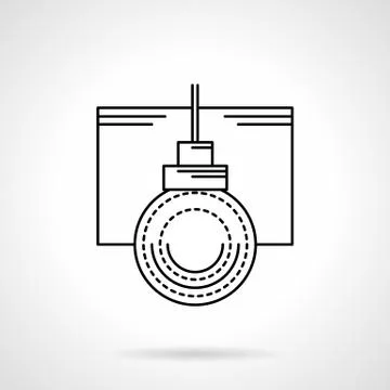 Black thin line Xmas ball vector icon Stock Illustration