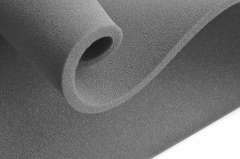 Black thin sponge foam roll Stock Photos