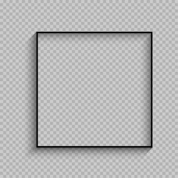 Black thin square frame with shadow Stock Illustration