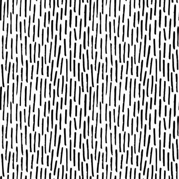 Black thin vertical dashes vector seamless pattern Stock Illustration