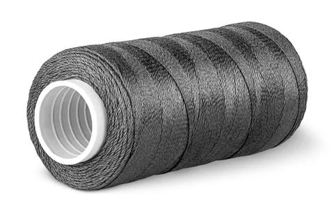 Black thread on the coil horizontally Stock Photos