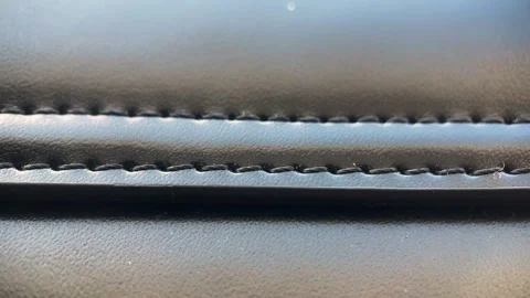 Black Thread Stitched Leather Background Stock Footage 278233099
