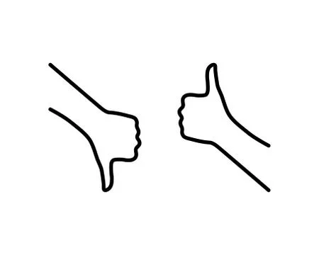 Black thumbs up and thumbs down icon Stock Illustration