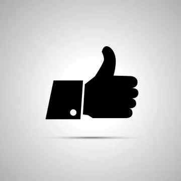 Black thumbs up icon with shadow Stock Illustration