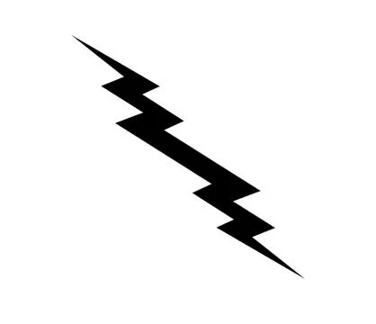 Black thunderbolt icon Stock Illustration