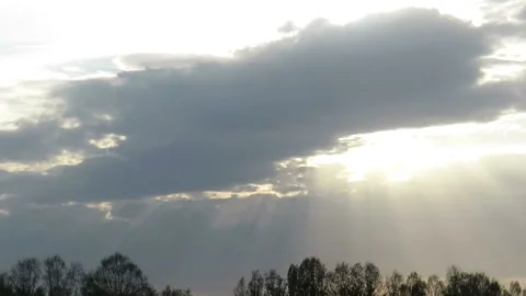 A black thundercloud covers the sun Stock Footage 237774983