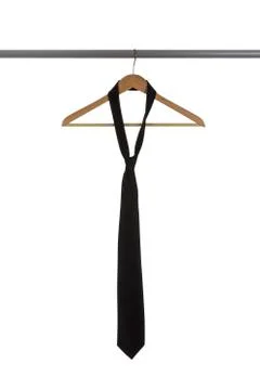 Black tie on a hanger Stock Photos