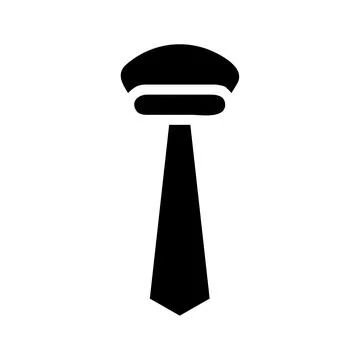 Black tie icon. Concept of formal wear, business attire, and elegance. Stock Illustration