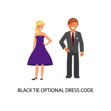 Black tie optional dress code Stock Illustration