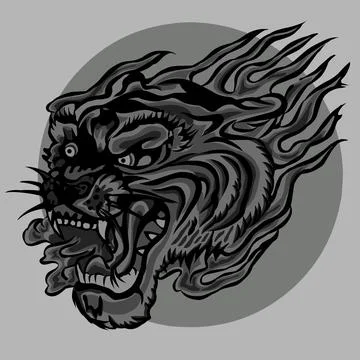 Black tiger vector illustration Stock Illustration