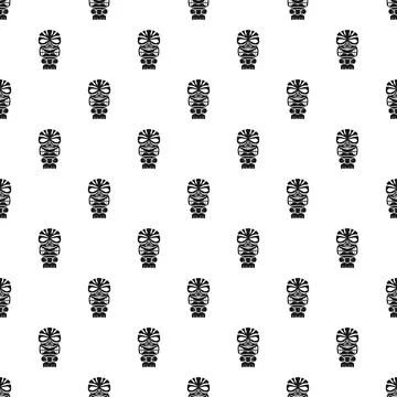 Black tiki seamless pattern background island culture 스톡 일러스트