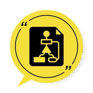 Black Tile flowchart for program design or process management plan icon isolated Stock Illustration