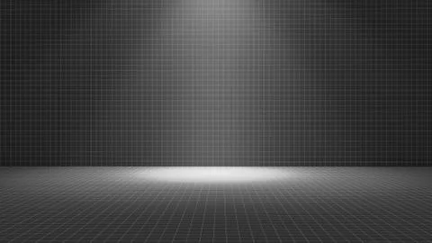 Black tile room with a spotlight, texture pattern background, 3d illustration イラスト素材