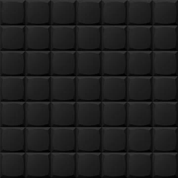 Black tile seamless geometric pattern. Repeatable dark ceramic background. De Stock Illustration