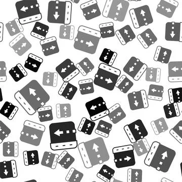 Black Time flies on the clock icon isolated seamless pattern on white background Stock Illustration