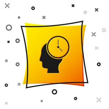 Black Time Management icon isolated on white background. Clock and gear sign Stock-Illustration