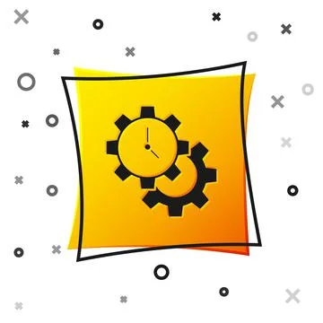 Black Time Management icon isolated on white background. Clock and gear sign Stock-Illustration