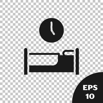 Black Time to sleep icon isolated on transparent background. Vector Stock Illustration