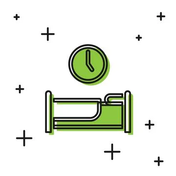 Black Time to sleep icon isolated on white background. Vector Stock Illustration